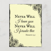 聖書の聖句は決してあなた離れを守らない ポストカード (正面)