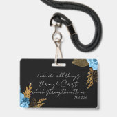 聖書の聖句は私が出来る バッジ (ストラップ付き表面)