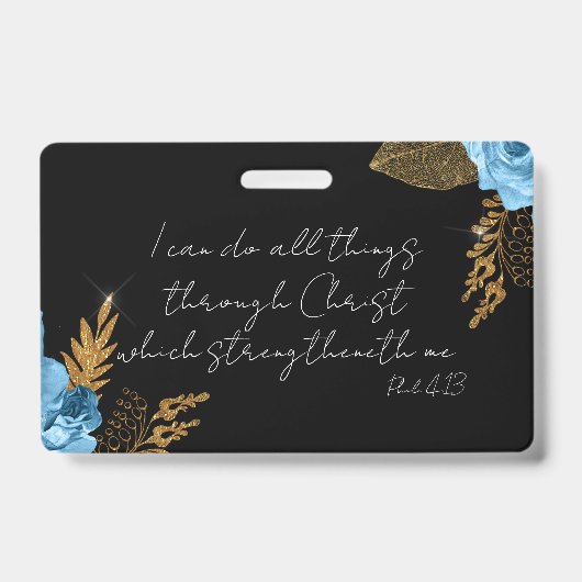 聖書の聖句は私が出来る バッジ (表面)