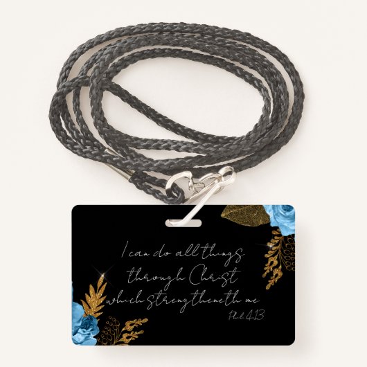 聖書の聖句は私が出来る バッジ (正面ランヤード)