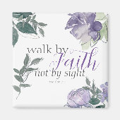 聖書の聖句は見えないで信仰によって歩く マグネット (正面)