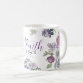 聖書の聖句は見ることではなく信仰によって歩む コーヒーマグカップ (正面右)