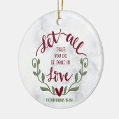 聖書の聖句は、あなたがコリント人を一つ行うことを全て許しなさい セラミックオーナメント (左)