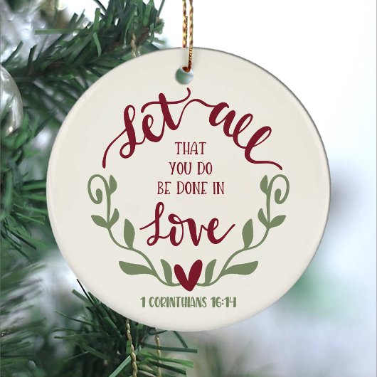 聖書の聖句は、あなたがコリント人を一つ行うことを全て許しなさい セラミックオーナメント