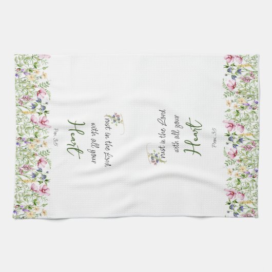 聖書の聖句は、植物学を持つ主への信頼 キッチンタオル (横)
