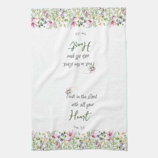 聖書の聖句は、植物学を持つ主への信頼 キッチンタオル (縦)