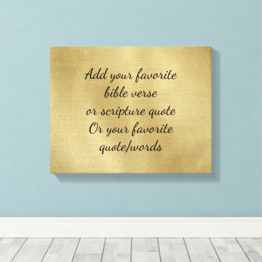 聖書の聖句またはお気に入りの聖なる書物、 経典引用文を追加する キャンバスプリント (インサイチュ (ウッドフロア))