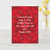 聖書の聖句やる気を起こさせる聖なる書物、 経典詩篇37:5 カード (黄色い花)