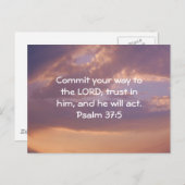 聖書の聖句やる気を起こさせる聖なる書物、 経典詩篇37:5 ポストカード (正面/裏面)