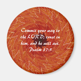 聖書の聖句やる気を起こさせる聖なる書物、 経典詩篇37:5 マグネット