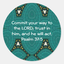 聖書の聖句やる気を起こさせる聖なる書物、 経典詩篇37:5 ラウンドシール