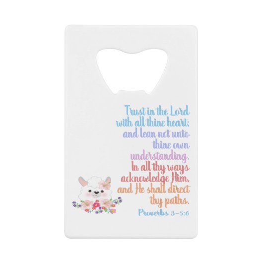 聖書の聖句を信じなさい クレジットカード栓抜き (正面)