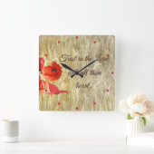 聖書の聖句を信じなさい スクエア壁時計 (ホーム)