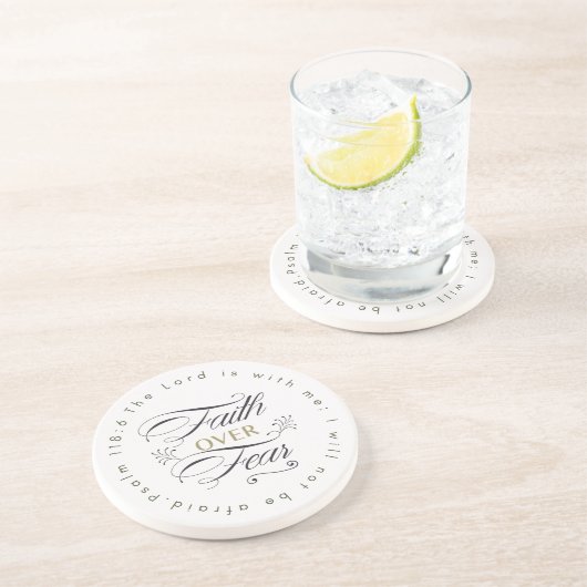 聖書の聖句を恐れることに対するやる気を起こさせる信仰 コースター (側面)