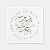 聖書の聖句を恐れることに対するやる気を起こさせる信仰 スタンダードカクテルナプキン (正面)