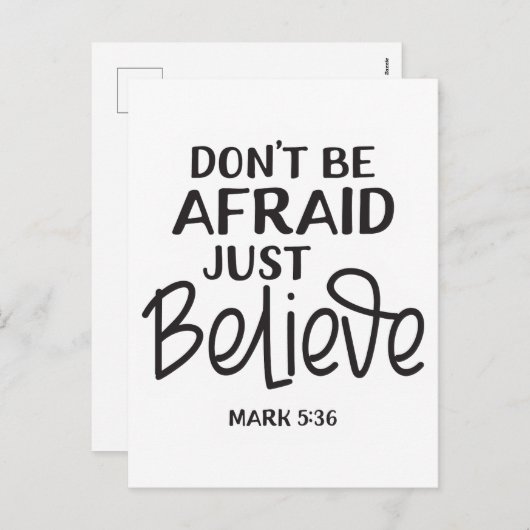 聖書の聖句を恐れ信じてはいけない シーズンポストカード (正面/裏面)