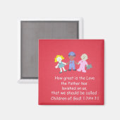 聖書の聖句を持つ子供 マグネット (正面/裏面)