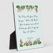 聖書の聖句アートを励ます – Jeremiah 29:11 フォトプラーク (側面)