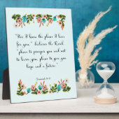 聖書の聖句アートを励ます – Jeremiah 29:11 フォトプラーク (側面)