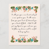 聖書の聖句アート – エゼキエル36:26-27 ポストカード (正面)