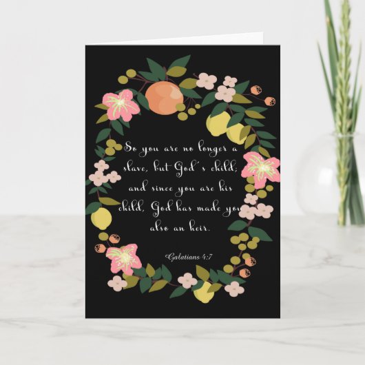聖書の聖句アート – ガラテヤ4:7 シーズンカード (正面)