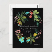 聖書の聖句アート – マタイ5:9 ポストカード (正面/裏面)