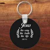 聖書の聖句イエスの真実の道ヨハネ キーホルダー (正面)