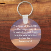聖書の聖句ウィズダム引用文ことわざ箴言1:7 キーホルダー (正面)