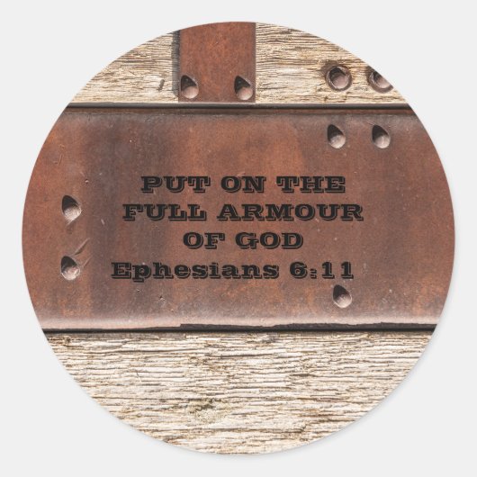聖書の聖句エペソ人の完全な鎧 ラウンドシール (正面)