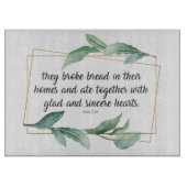 聖書の聖句エレガントグリーンリーフの使徒2:46ギフト カッティングボード (正面)