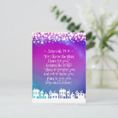 聖書の聖句エレミヤ29:11クリスマスビレッジ ポストカード (スタンド正面)