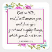 聖書の聖句エレミヤ・クリスチャンを呼ぶ スクエアシール (正面)