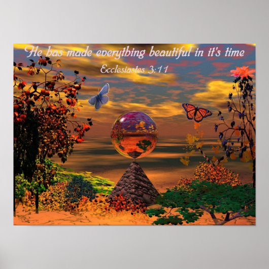聖書の聖句キリスト教のポスターEcclesiastes 3:11 ポスター (正面)