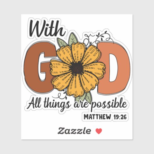 聖書の聖句クリスチャンの可能性のあるすべてのものの神と シール (シート)