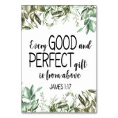 聖書の聖句ジェームズカード テーブルナンバー (裏面)