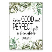 聖書の聖句ジェームズカード テーブルナンバー (正面)