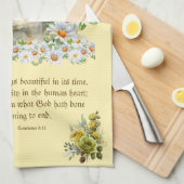 聖書の聖句タオル彼は全てのものを美しくした キッチンタオル (四つ折り)