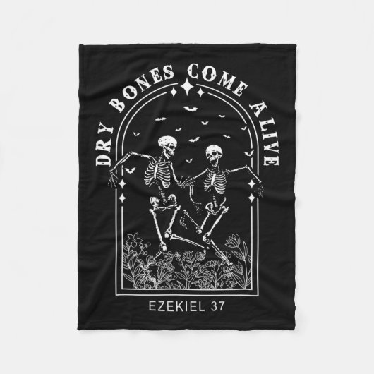 聖書の聖句ドライボーンズ生来きクリスチャンイエス フリースブランケット (正面)
