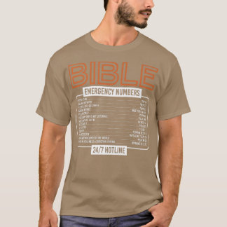 聖書の聖句バイブル緊急番号God Premium T- Tシャツ