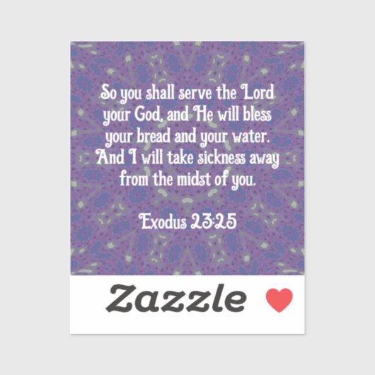 聖書の聖句ヒーリング聖なる書物、 経典引用文出エジプト23:25 シール (シート)