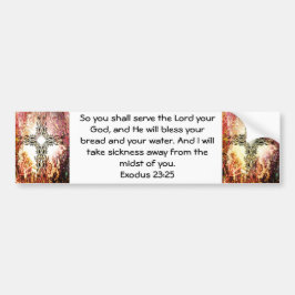 聖書の聖句ヒーリング聖なる書物、 経典引用文出エジプト23:25 バンパーステッカー