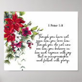 聖書の聖句ピーター・ポインセチアのクリスマス・ポスター ポスター (正面)