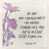 聖書の聖句フローラ ガラスコースター (正面)