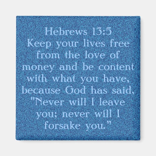 聖書の聖句ヘブル13:5磁石 マグネット (正面)