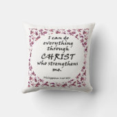 聖書の聖句ホワイトフローラ装飾用クッション クッション (裏面)