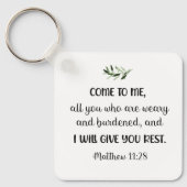 聖書の聖句マシュー・オリーブスクエアキーチェーン キーホルダー (正面)