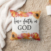 聖書の聖句マーク11フローラ装飾用クッション クッション (ブランケット)