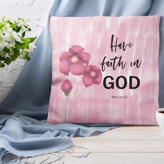 聖書の聖句マーク11フローラ装飾用クッション クッション