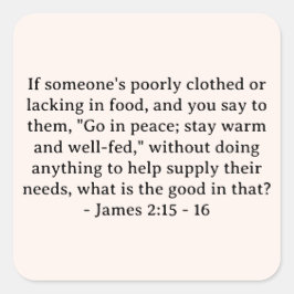 聖書の聖句ヤコブ2:15 - 16 スクエアシール