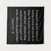 聖書の聖句ヤコブ2:15 - 16 タペストリー (正面(横))